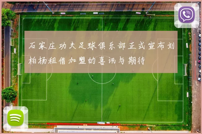 石家庄功夫足球俱乐部正式宣布刘柏杨租借加盟的喜讯与期待